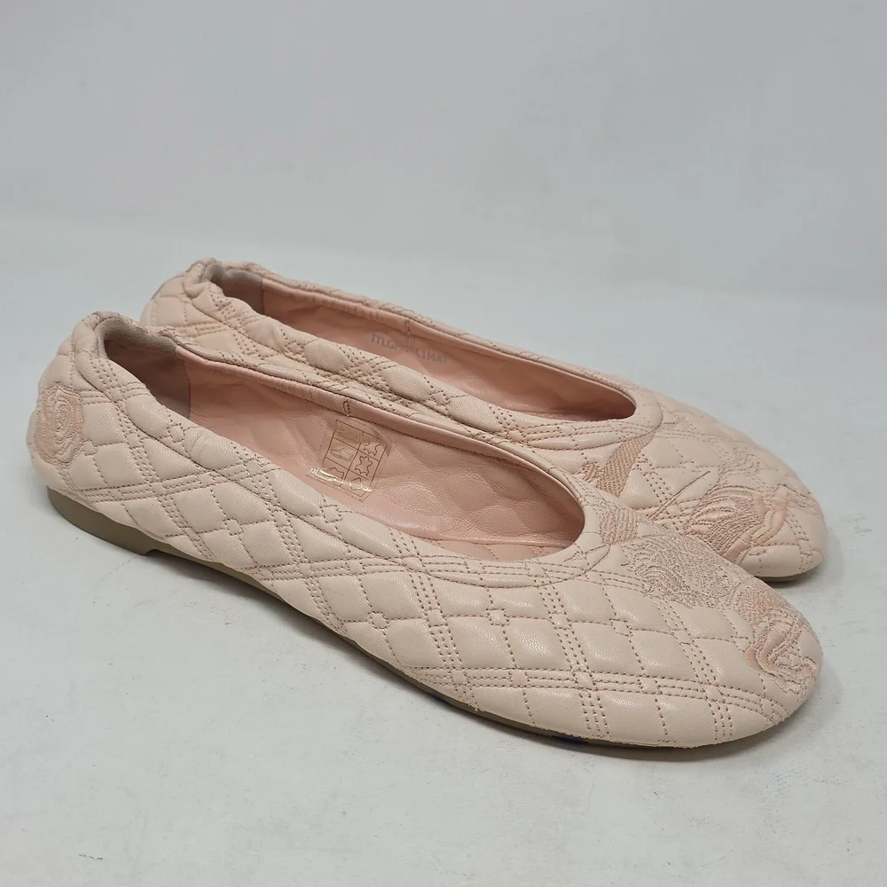 Burberry Sadler Quilted Cream Ballet Flats Sizr 39